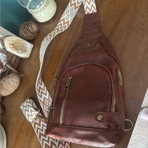 Brown Leather Sling Bag